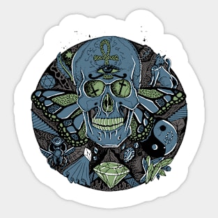 Mellow Cool Skull Circle of Humanity Sticker
